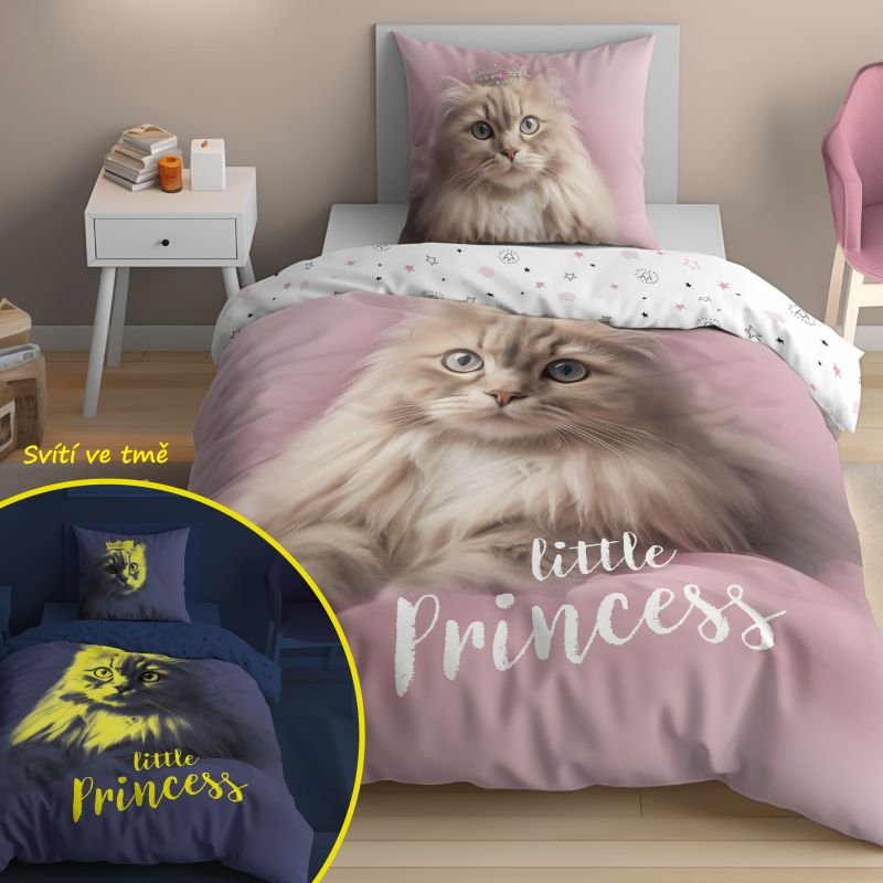 Svietiace obliečky Mačka Little Princess 140/200